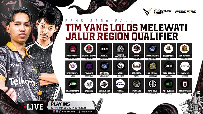 Play-Ins FFNS 2026 Fall Resmi Digelar, 36 Tim Kejar 9 Slot Tersisa Menuju Puncak