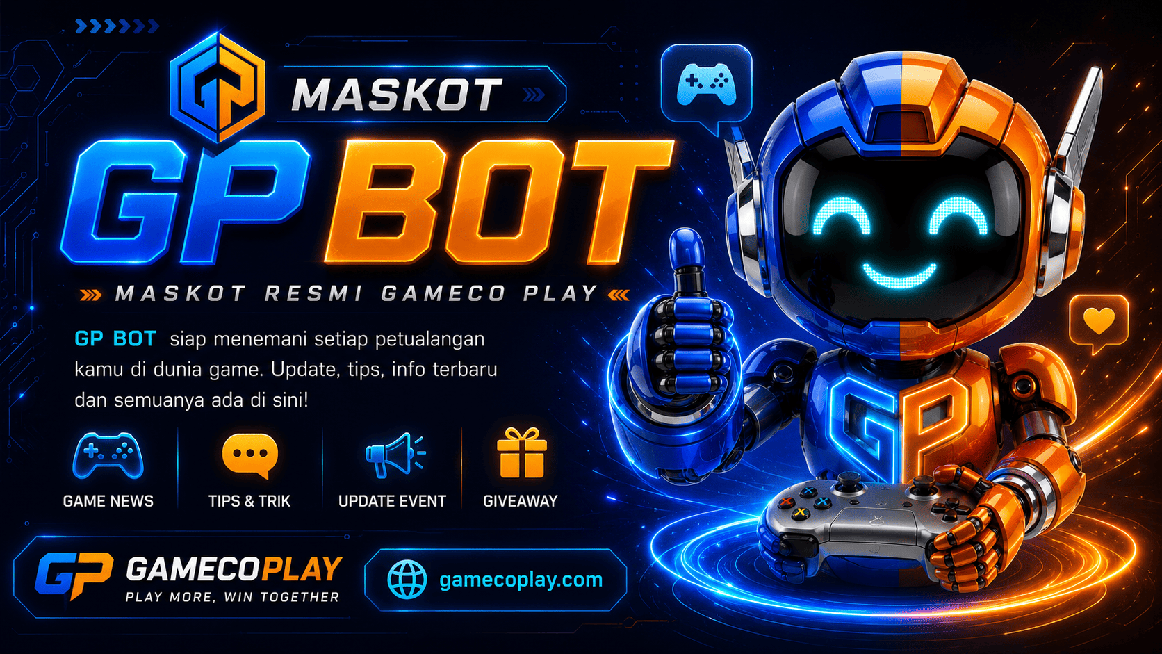 GP BOT: Maskot Resmi Gameco Play, Asisten AI untuk Dunia Gaming Modern